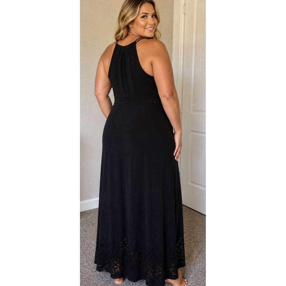 Woman's Worthington Sleeveless Black Maxi Dress Size Large - Picture 2 of 6